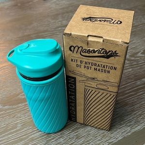 Masontops 🌸 16oz Mason Jar Turquoise Hydration Set